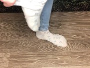 Sexy student after study snow dirty socks and stinky foot domination pov 9/16