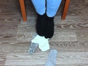 teen girl shows her socks and foot fetish pov 14/16