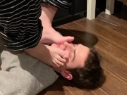Sniffing my girlfriend’s sweaty toes 13/16