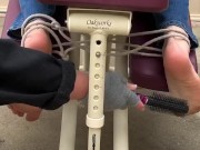 Massage chair feet tickling- torture  6/16