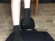 student in dirty black socks smelling foot fetish domination pov 8/16