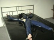 Latex Girl Sub Bondage In The Rubber Bed With Heavy Latex Gas Mask 7/16