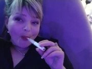 Public smoking in restourant and toilet play big boobs 7/16
