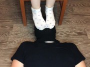 kelly_feet girl dominates guy socks worship and eating red thong 13/16