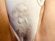 Unrasierte Muschi, Cumshot auf Höschen, Heimvideo, Nasses Höschen, Milf 16/16