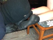 kelly_feet girl mistress dominate boy black socks and foot slave bdsm 3/16