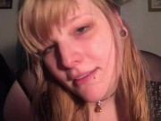 Pigtailed chubby nympho taking big mounted dildo rough and deep 1/16