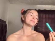 Tampon pull out and insert with green eyed babe! Close up! 9/16