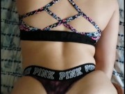 Daddy showered my victoria secret thong and stomach with cum  8/16