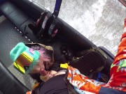 Sex with Hot Girl in the Cable Cars at the Ski Resort — POV Amateur Couple 4/16