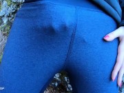 Risky public amateur outdoor sex - almost caught deep into the woods! 2/16