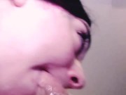 Mrs.wicked gives a slobbering DEEPTHROAT blowjob for CLOSE UP FACIAL 10/16