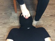 girl in ped nylon socks domination and mistress boy foot gagging 14/16