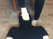 girl in ped nylon socks domination and mistress boy foot gagging 2/16
