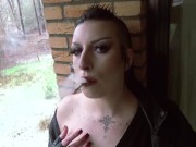 Punk  Smokes a Cigarette in Latex & Leather - Milk Rebelle 11/16