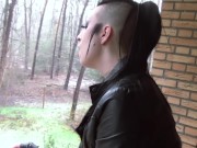 Punk  Smokes a Cigarette in Latex & Leather - Milk Rebelle 4/16