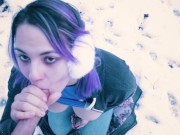 Public nudity Blowjob - Huge cum load on a walk in the Park 10/16