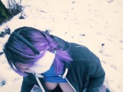 Public nudity Blowjob - Huge cum load on a walk in the Park 15/16