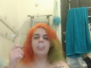 Smoking fetish Bee smoked in the tub 2 1/16