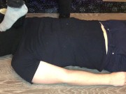 teen girl trampling boy in uggs and gray socks domination & femdom fetish 10/16