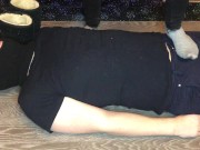 teen girl trampling boy in uggs and gray socks domination & femdom fetish 11/16