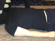 teen girl trampling boy in uggs and gray socks domination & femdom fetish 12/16