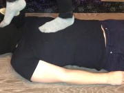 teen girl trampling boy in uggs and gray socks domination & femdom fetish