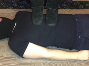 teen girl trampling boy in uggs and gray socks domination & femdom fetish 3/16