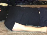 teen girl trampling boy in uggs and gray socks domination & femdom fetish 6/16