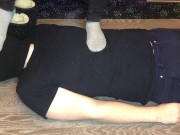 teen girl trampling boy in uggs and gray socks domination & femdom fetish 8/16