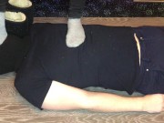 teen girl trampling boy in uggs and gray socks domination & femdom fetish 9/16