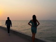 NO PANTIES at YACHT CLUB during evening walk 10/16