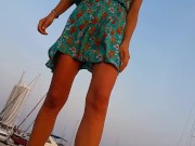 NO PANTIES at YACHT CLUB during evening walk 13/16