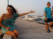 NO PANTIES at YACHT CLUB during evening walk 2/16