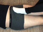 teen white socks socksjob underpants, socks footjob foot fetish feet 15/16
