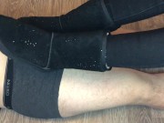 teen shoejob with uggs and stinky white socks footjob mistress underpants 2/16