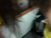 Risky public sex in the fitting room of a fitness store (cum in mouth) 11/16