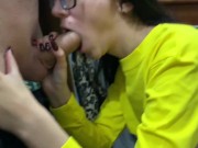 Risky public sex in the fitting room of a fitness store (cum in mouth) 9/16