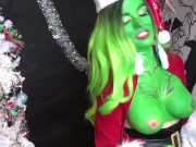 Watch me paint my big tits GREEN as the Glam Grinch! 13/16