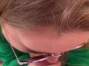 College girl gives a spontaneous public blowjob and almost gets caught 11/16