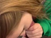 College girl gives a spontaneous public blowjob and almost gets caught 16/16