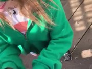 College girl gives a spontaneous public blowjob and almost gets caught 5/16