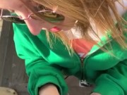 College girl gives a spontaneous public blowjob and almost gets caught 6/16