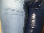 Alice - totally desperate, peeing my jeans & showing pussy