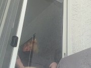 In public horny teen shows off her pussy and rides dildo till she cums 16/16