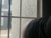 In public horny teen shows off her pussy and rides dildo till she cums 5/16