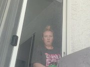 In public horny teen shows off her pussy and rides dildo till she cums 7/16