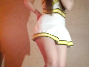 Flexible Amateur strips out of her cheer uniform & gets naked for you  1/16