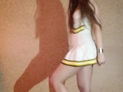 Flexible Amateur strips out of her cheer uniform & gets naked for you  2/16