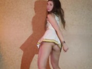 Flexible Amateur strips out of her cheer uniform & gets naked for you  4/16